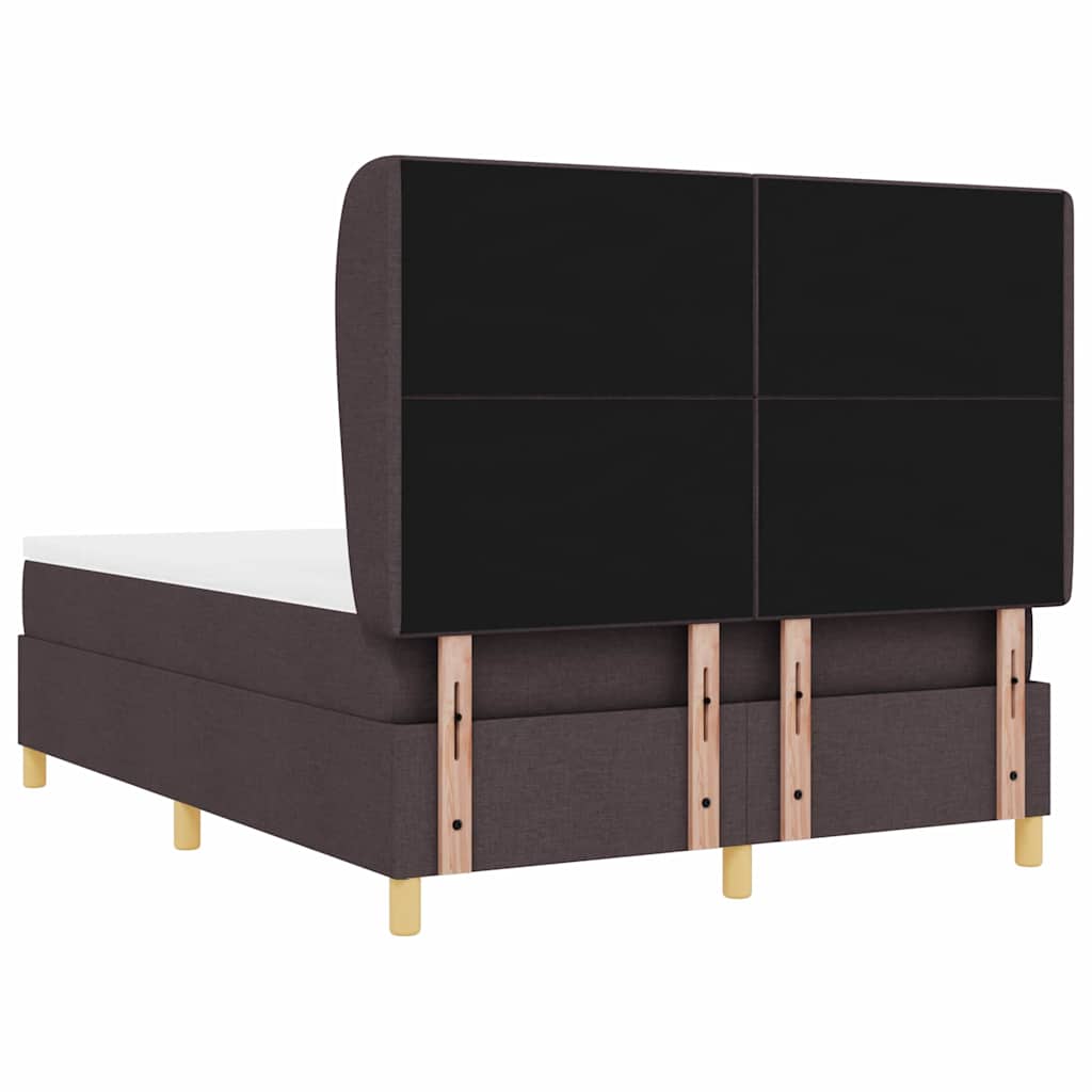Box spring seng med madras Mørk Brun 200 x 140 cm Stof
