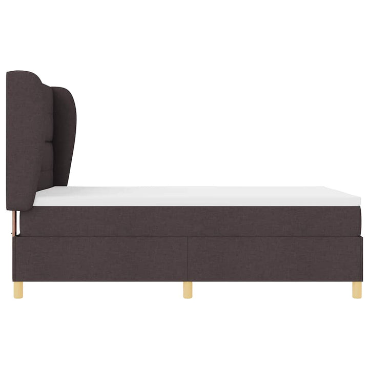 Box spring seng med madras Mørk Brun 200 x 140 cm Stof
