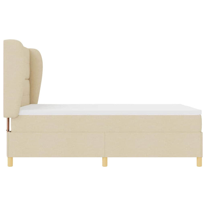 Box spring seng med hovedgærde Creme 200 x 140 cm Stof