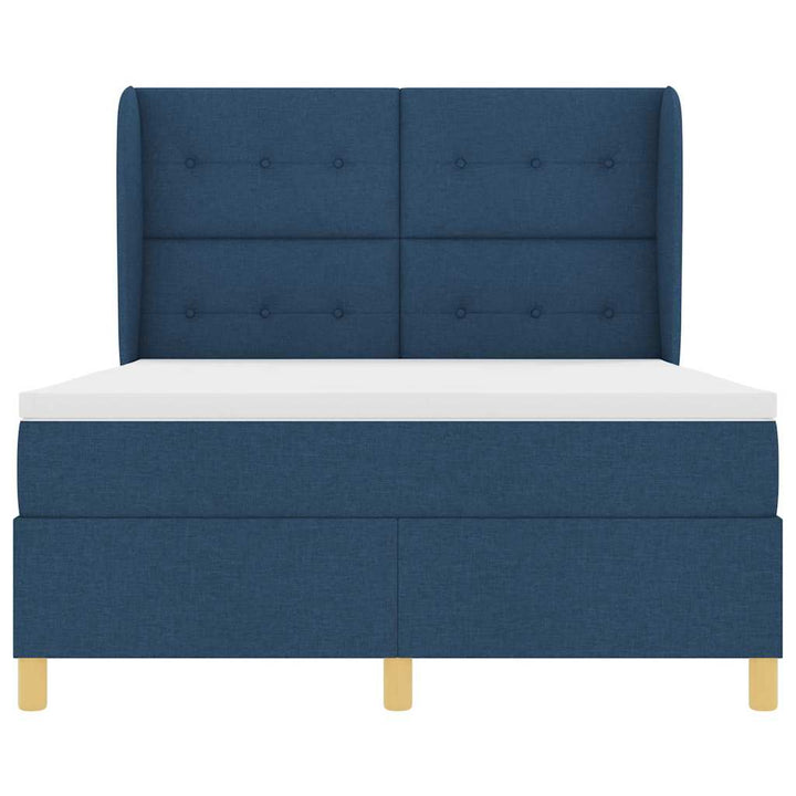 Box spring seng med madras med hovedgærde Blå 200 x 140 cm Stof