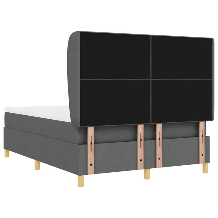 Box spring seng med madras Mørkegrå 200 x 160 cm Stof