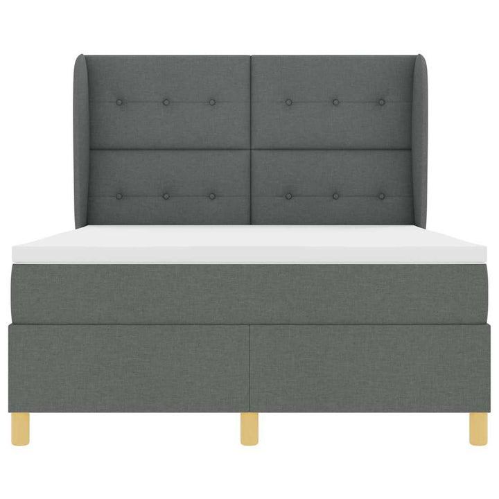 Box spring seng med madras Mørkegrå 200 x 160 cm Stof