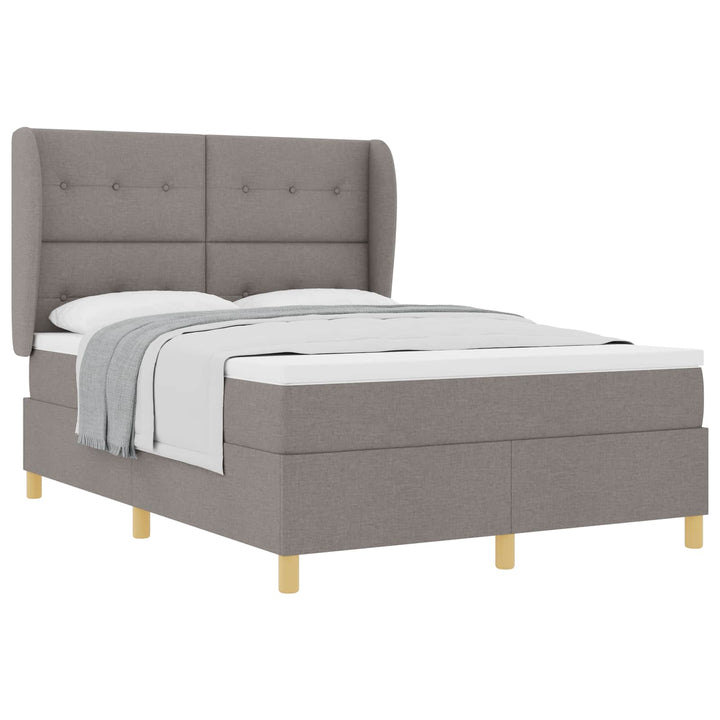 Box spring seng med hovedgærde Gråbrun 200 x 160 cm Stof