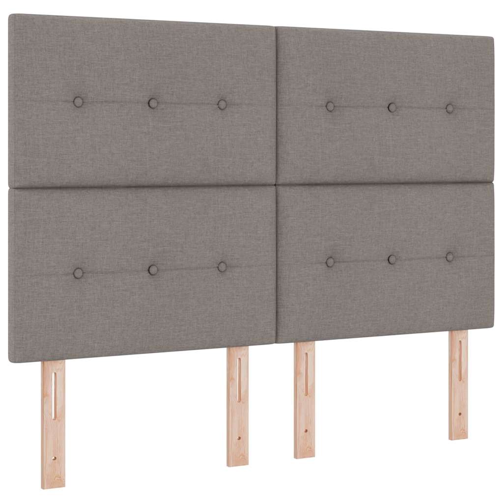Box spring seng med hovedgærde Gråbrun 200 x 160 cm Stof