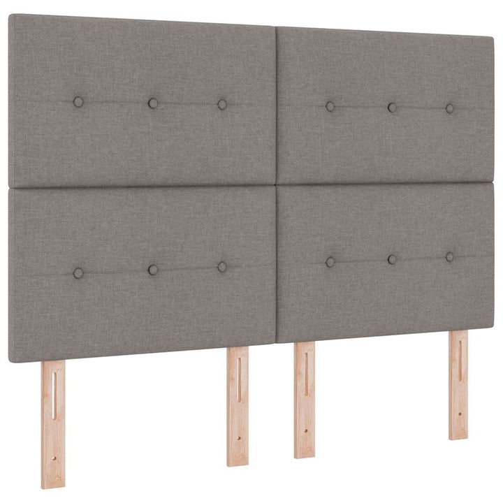 Box spring seng med hovedgærde Gråbrun 200 x 160 cm Stof