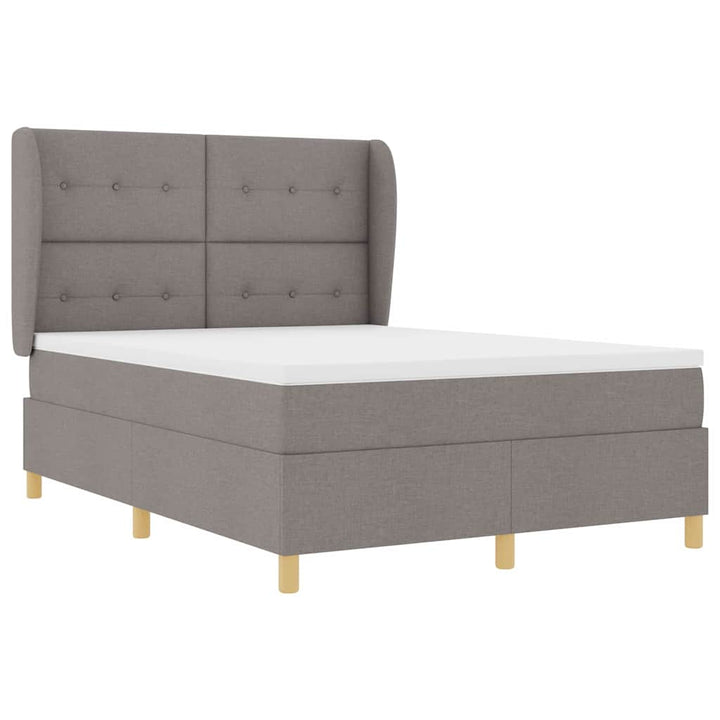 Box spring seng med hovedgærde Gråbrun 200 x 160 cm Stof