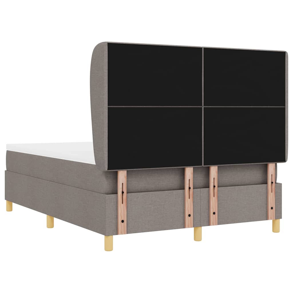 Box spring seng med hovedgærde Gråbrun 200 x 160 cm Stof