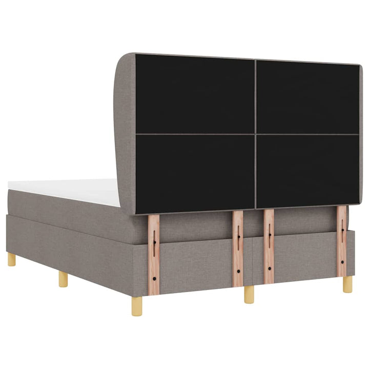 Box spring seng med hovedgærde Gråbrun 200 x 160 cm Stof