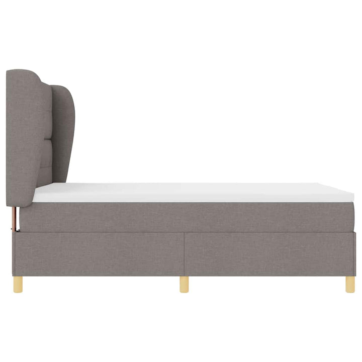 Box spring seng med hovedgærde Gråbrun 200 x 160 cm Stof