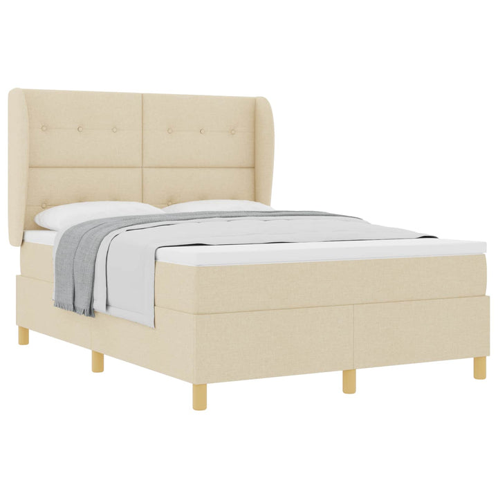 Box spring seng med madras Creme 200 x 160 cm Stof