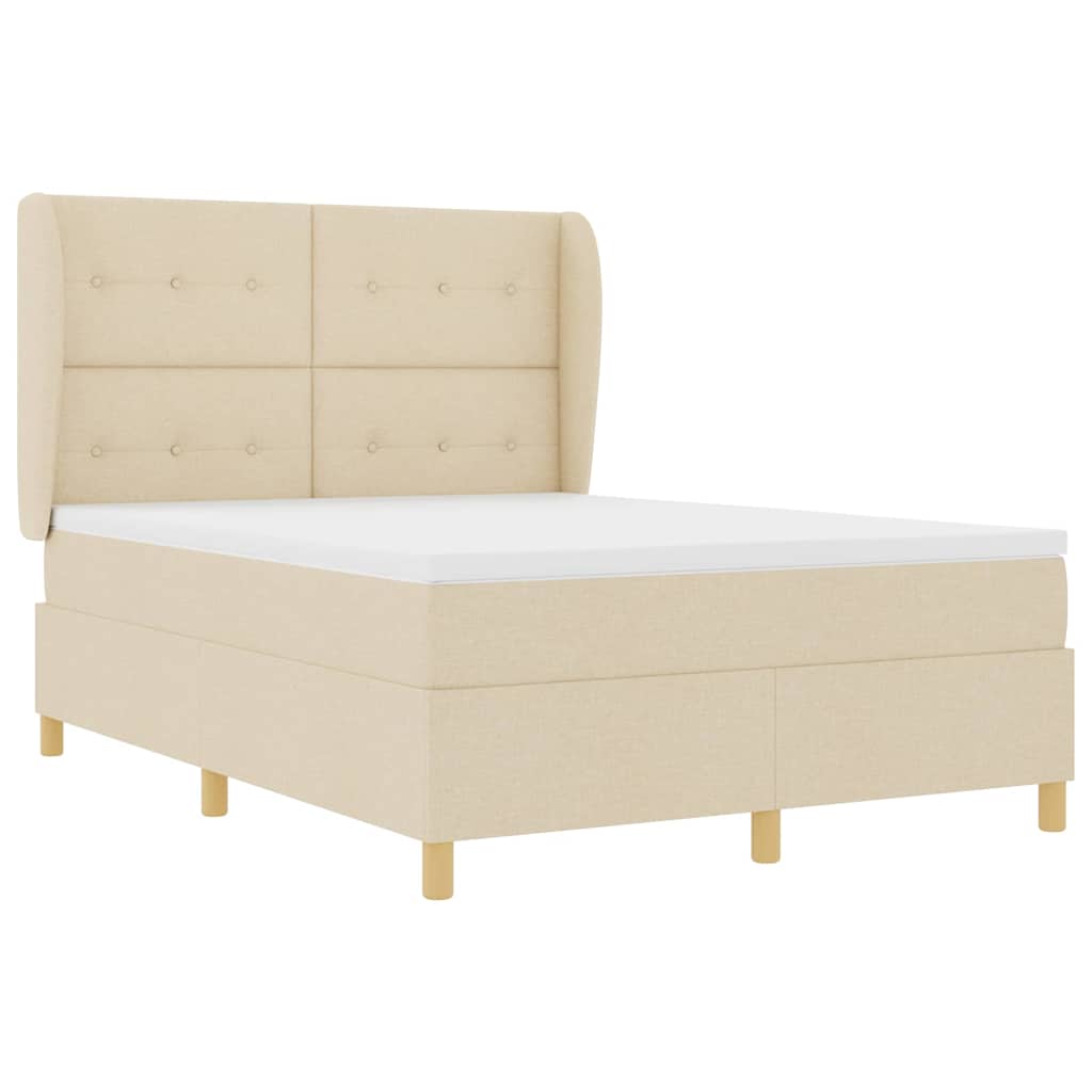 Box spring seng med madras Creme 200 x 160 cm Stof
