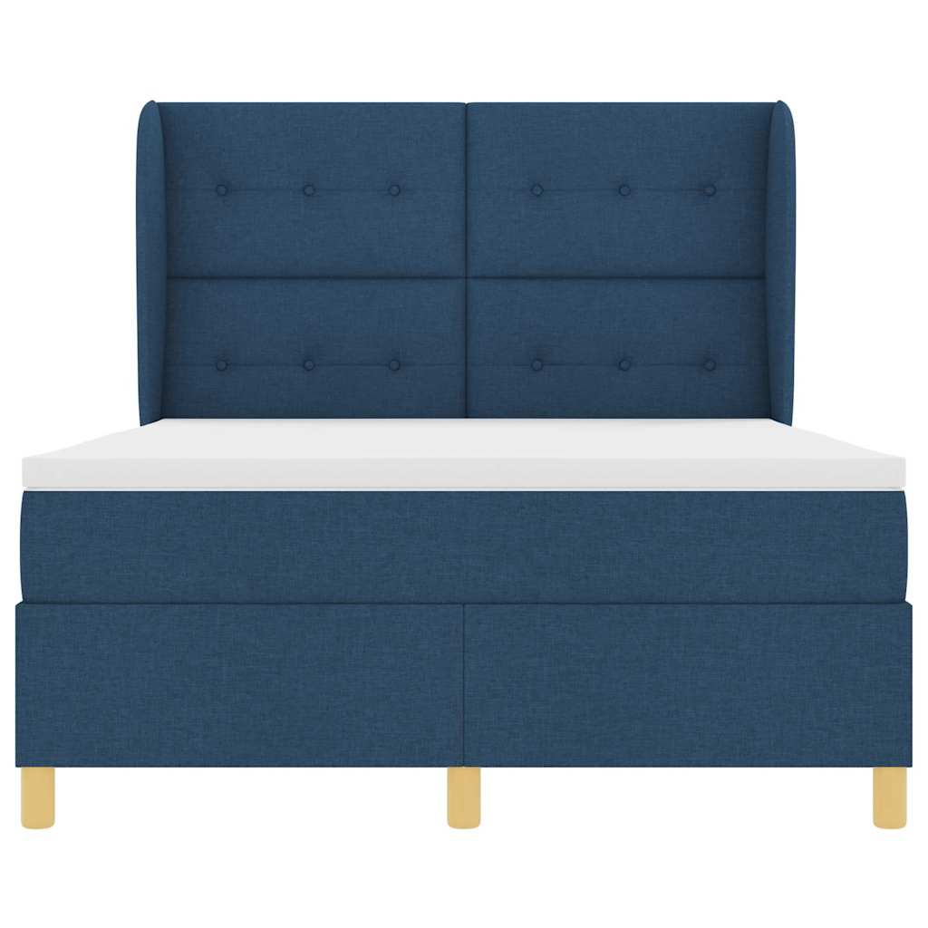 Box spring seng med madras med hovedgærde Blå 200 x 160 cm Stof