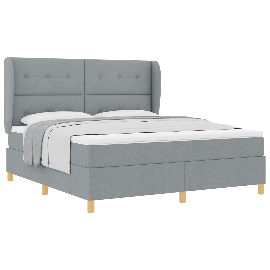 Box spring seng med madras Lysegrå 200 x 180 cm Stof