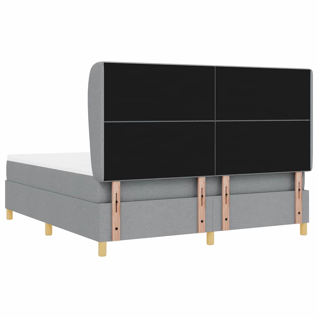 Box spring seng med madras Lysegrå 200 x 180 cm Stof