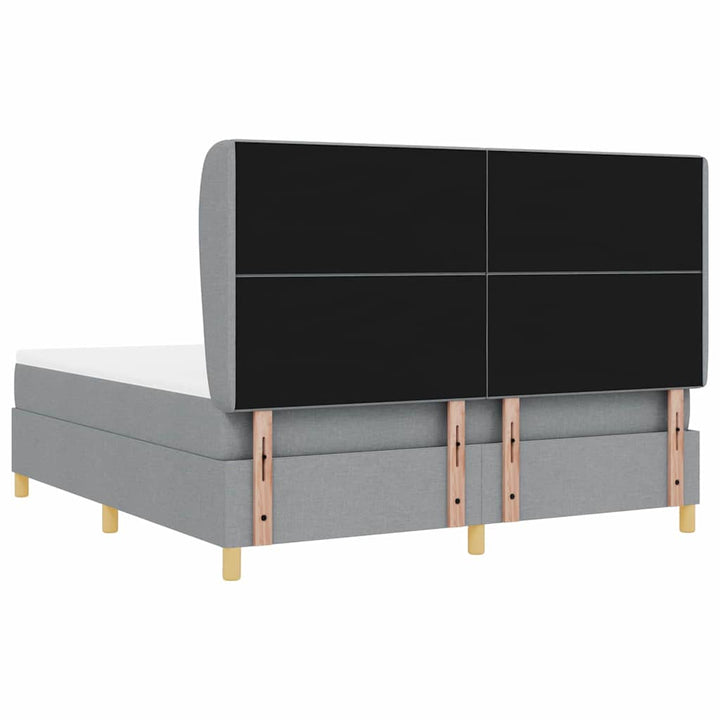 Box spring seng med madras Lysegrå 200 x 180 cm Stof