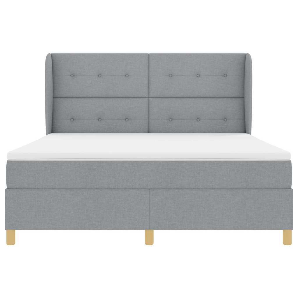 Box spring seng med madras Lysegrå 200 x 180 cm Stof