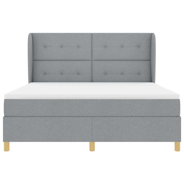 Box spring seng med madras Lysegrå 200 x 180 cm Stof