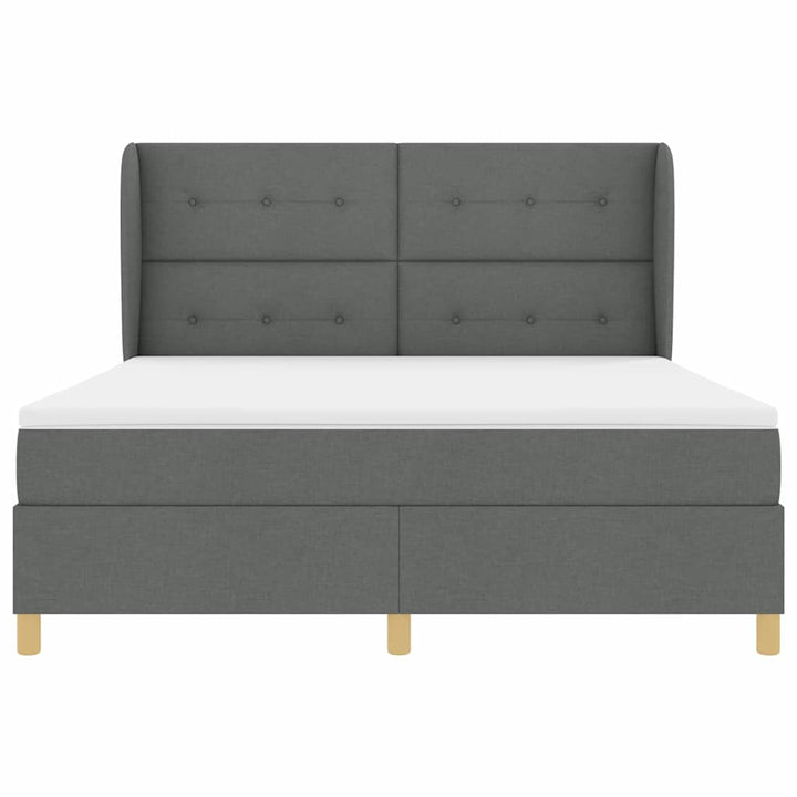 Box spring seng med hovedgærde Mørkegrå 200 x 180 cm Stof