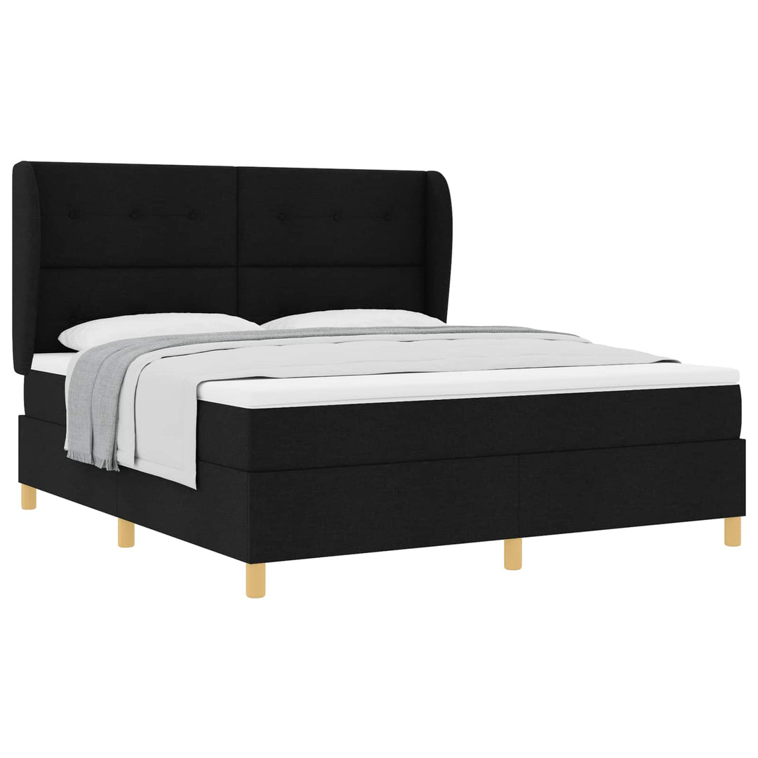 Box spring seng med madras Sort 200 x 180 cm Stof