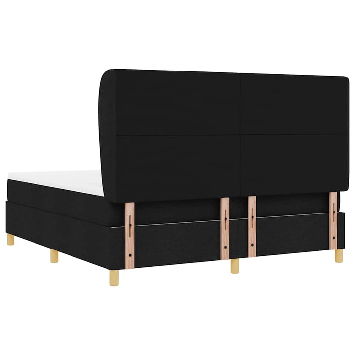 Box spring seng med madras Sort 200 x 180 cm Stof