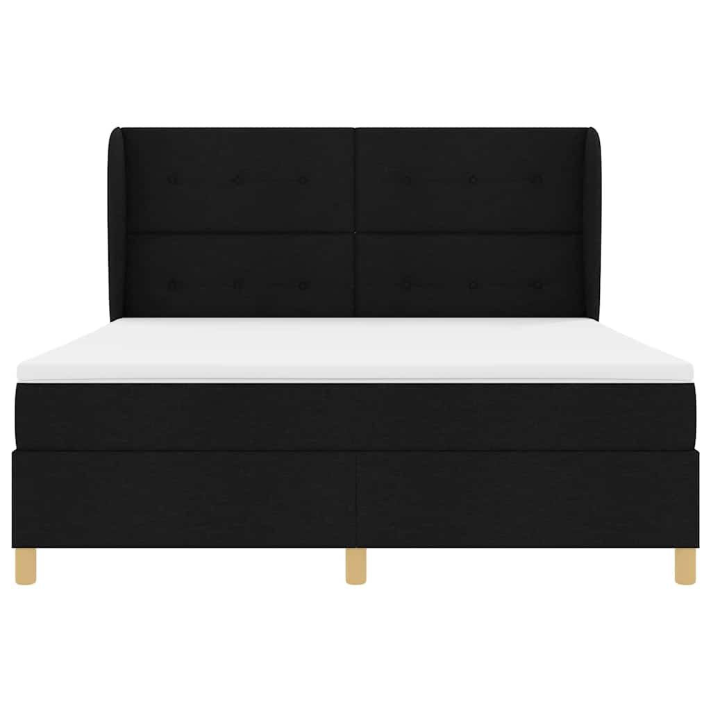 Box spring seng med madras Sort 200 x 180 cm Stof