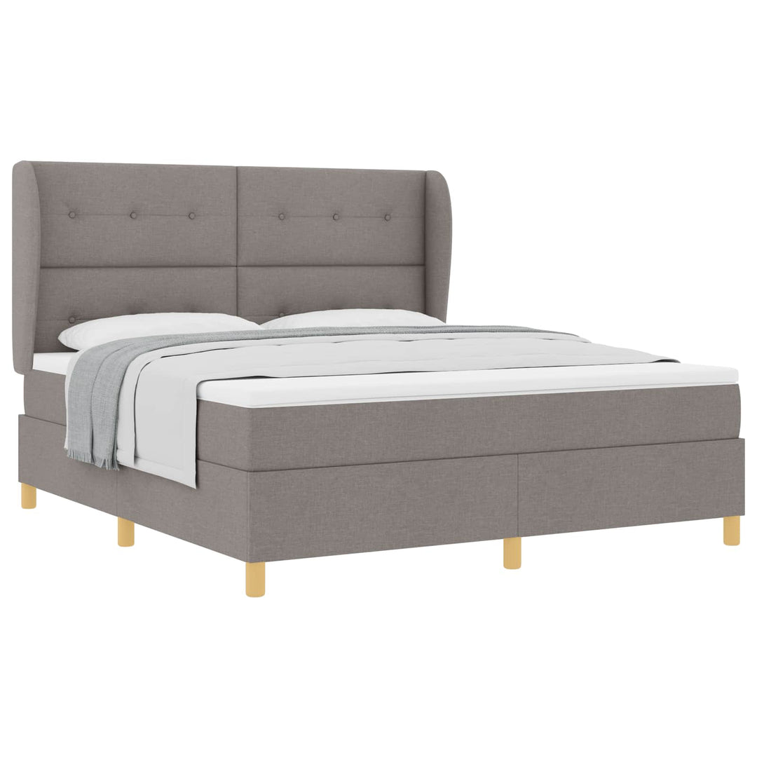 Box spring seng med madras Gråbrun 200 x 180 cm Stof