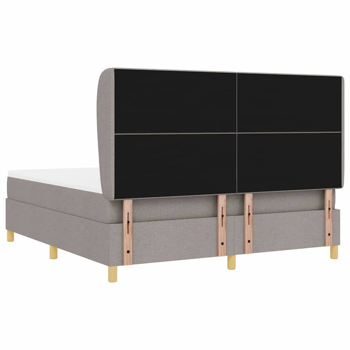 Box spring seng med madras Gråbrun 200 x 180 cm Stof
