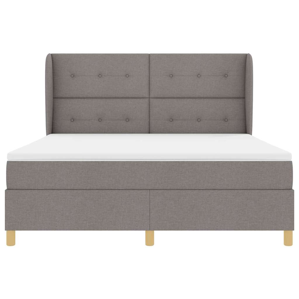 Box spring seng med madras Gråbrun 200 x 180 cm Stof