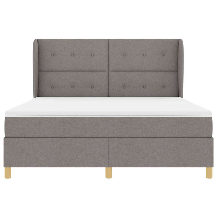 Box spring seng med madras Gråbrun 200 x 180 cm Stof