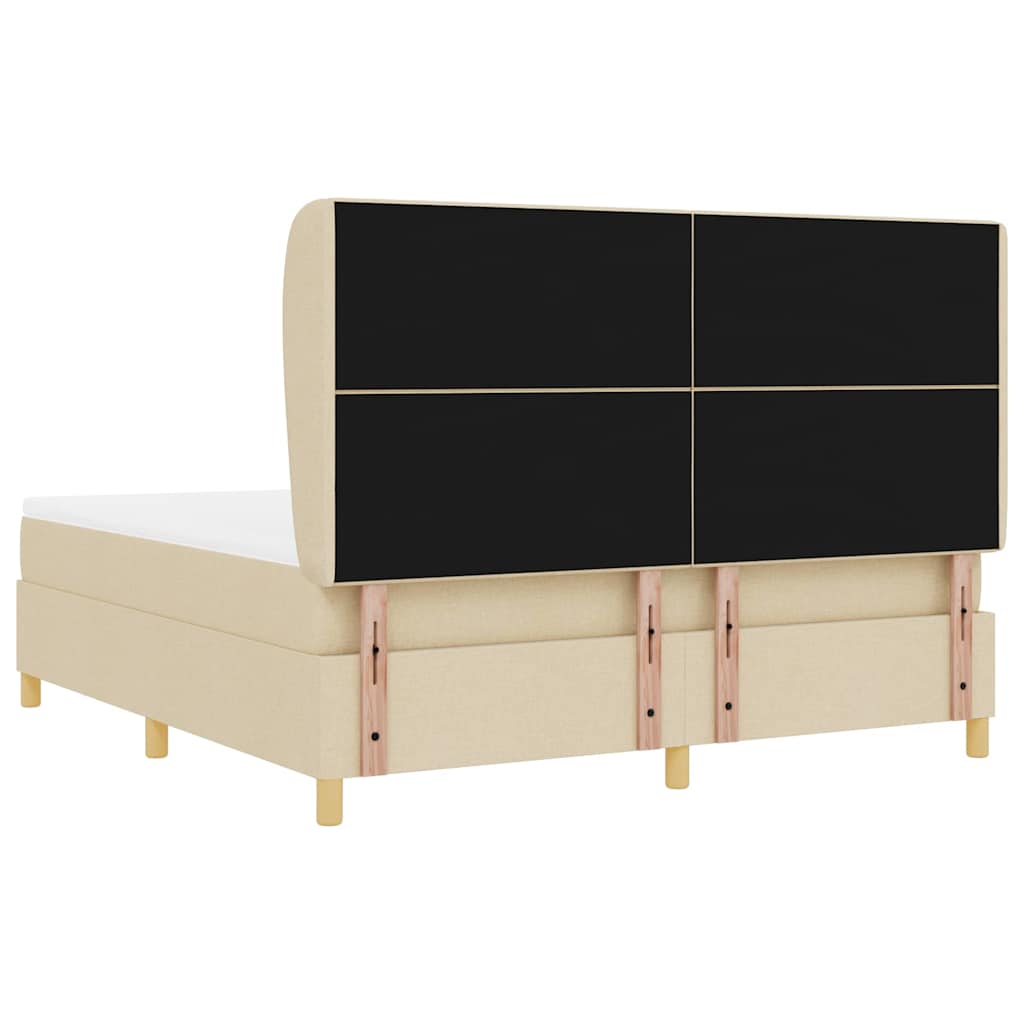 Box spring seng med madras Creme 200 x 180 cm Stof