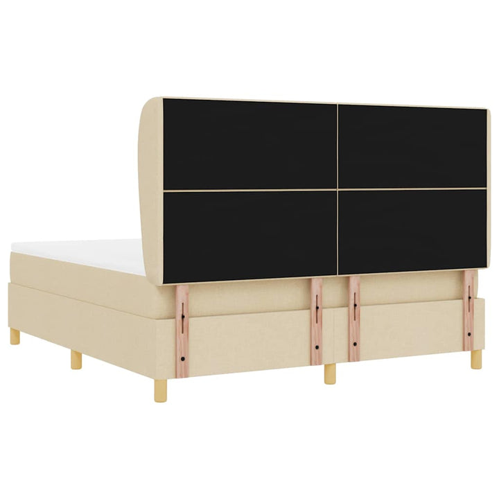 Box spring seng med madras Creme 200 x 180 cm Stof