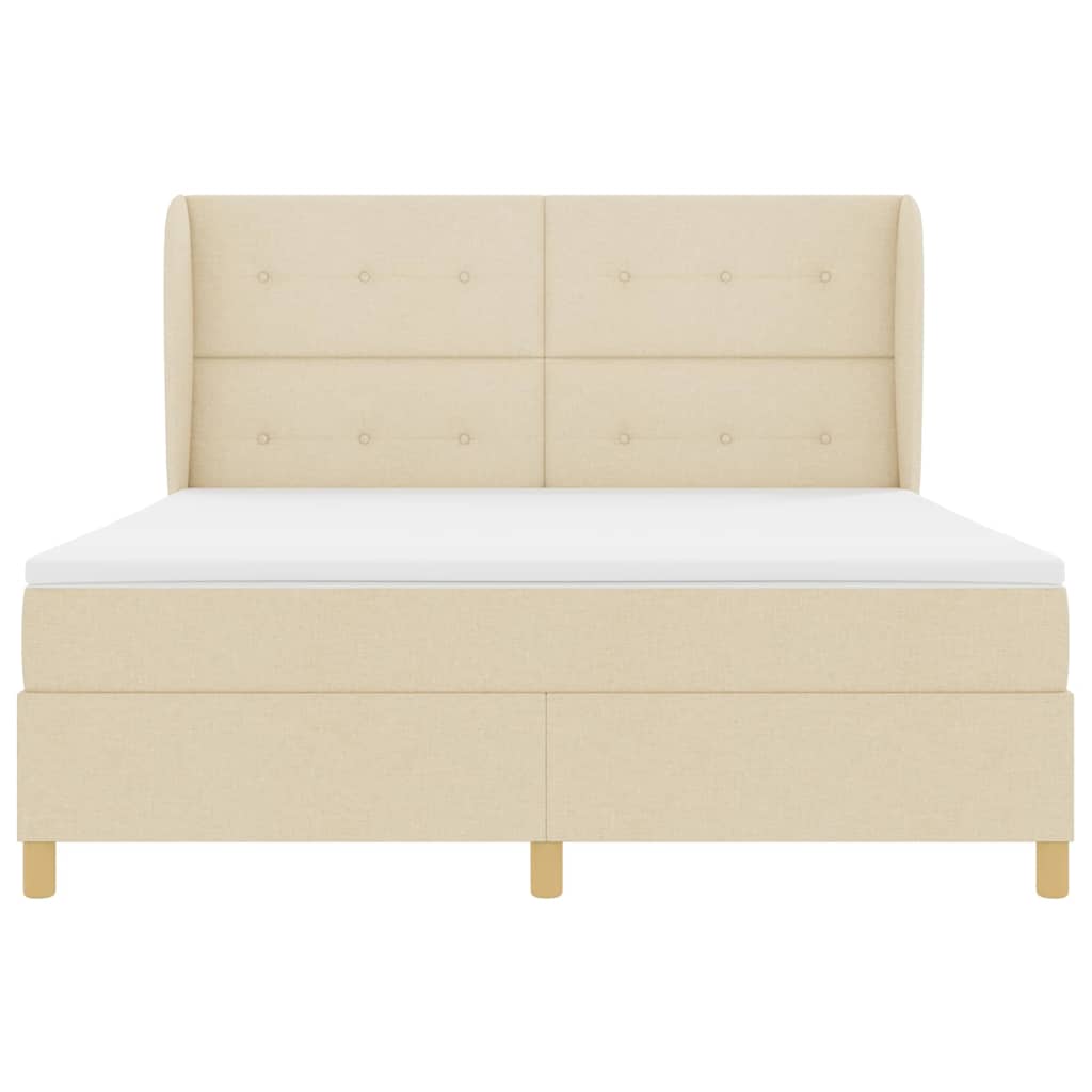Box spring seng med madras Creme 200 x 180 cm Stof