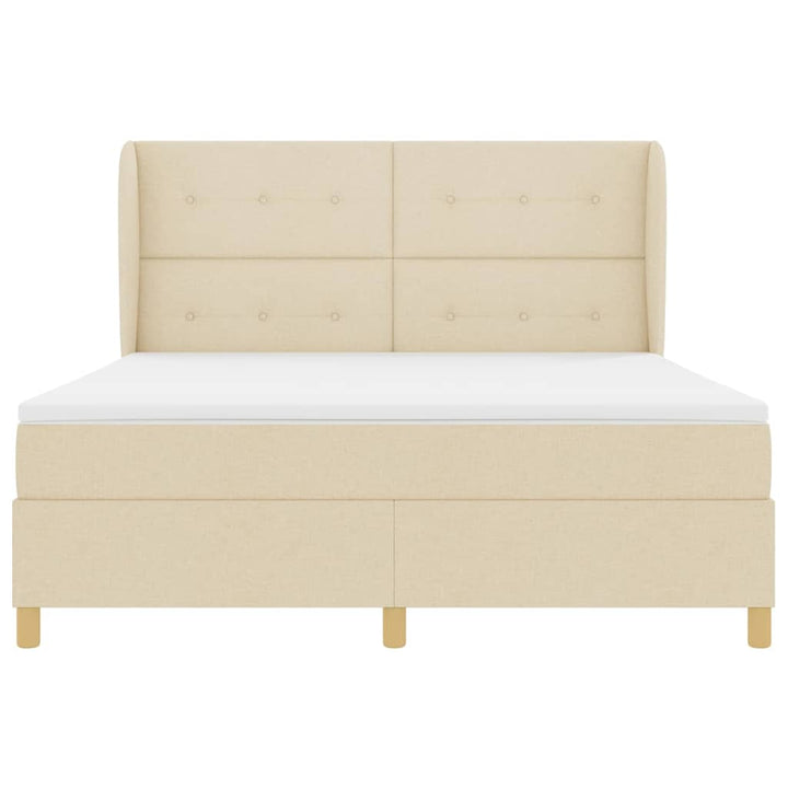 Box spring seng med madras Creme 200 x 180 cm Stof
