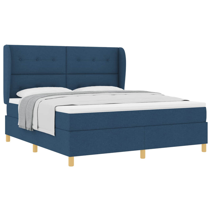 Box spring seng med hovedgærde Blå 200 x 180 cm Stof