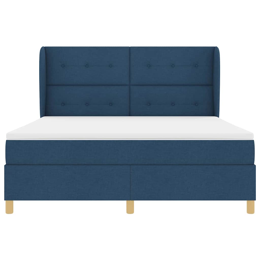 Box spring seng med hovedgærde Blå 200 x 180 cm Stof