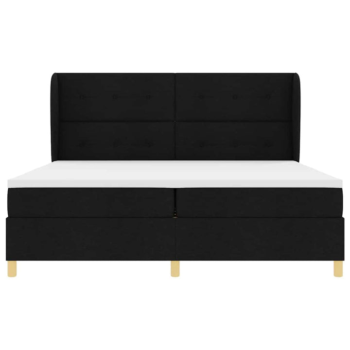 Box spring seng med hovedgærde Sort 200 x 200 cm Stof