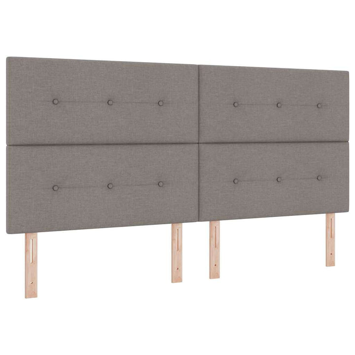 Box spring seng med hovedgærde Gråbrun 200 x 200 cm Stof