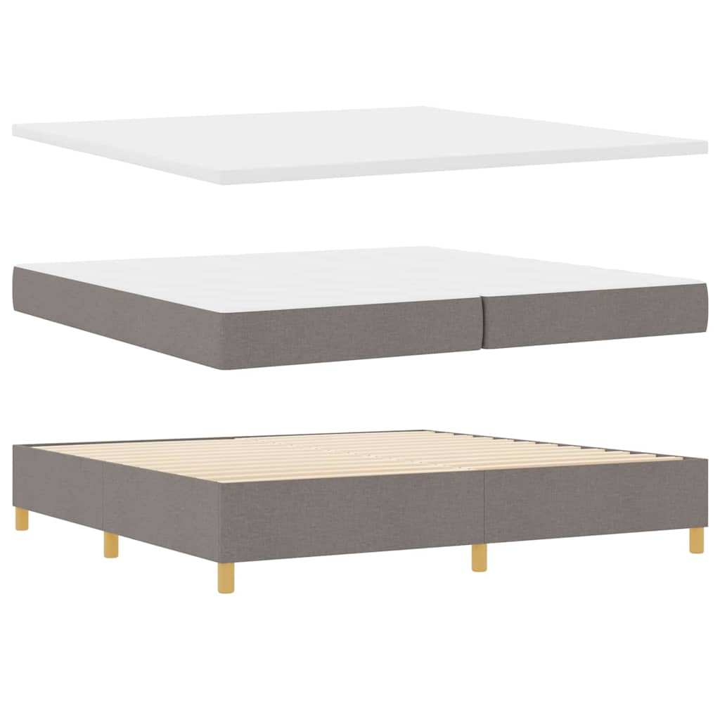 Box spring seng med hovedgærde Gråbrun 200 x 200 cm Stof