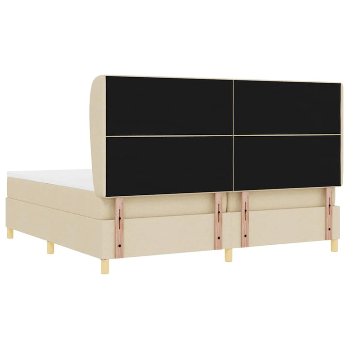 Box spring seng med madras Creme 200 x 200 cm Stof
