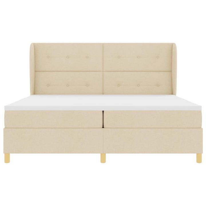 Box spring seng med madras Creme 200 x 200 cm Stof