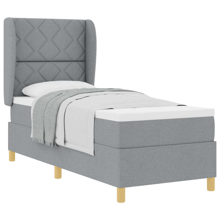Box spring seng med madras Lysegrå 200 x 80 cm Stof
