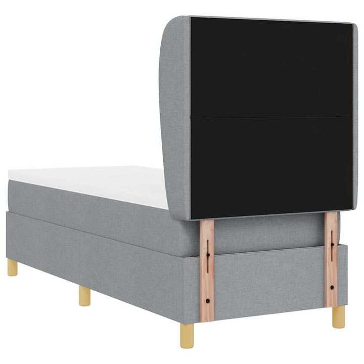 Box spring seng med madras Lysegrå 200 x 80 cm Stof