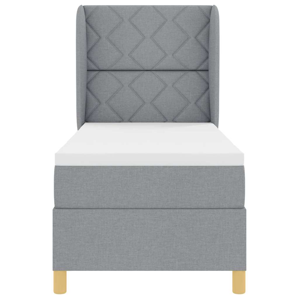 Box spring seng med madras Lysegrå 200 x 80 cm Stof
