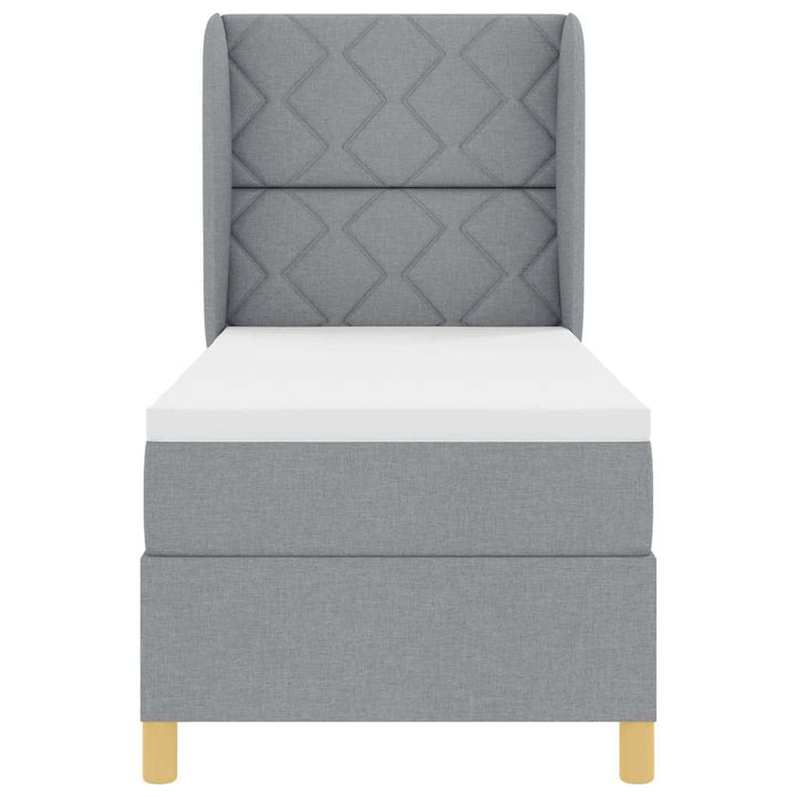 Box spring seng med madras Lysegrå 200 x 80 cm Stof