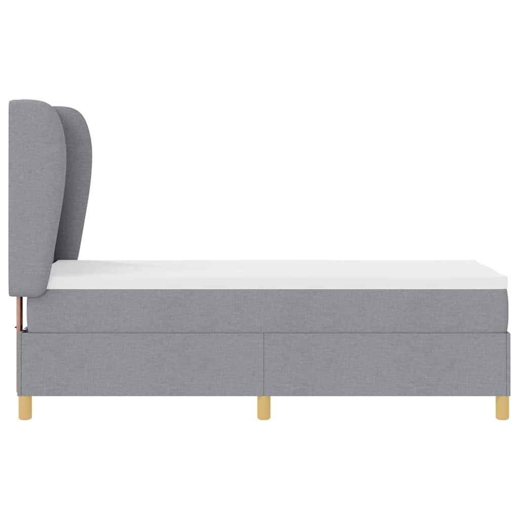 Box spring seng med madras Lysegrå 200 x 80 cm Stof