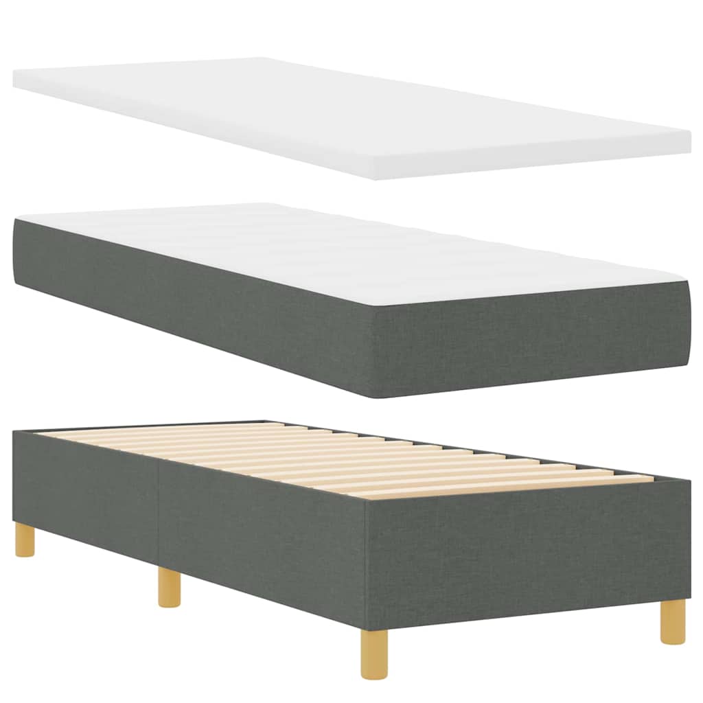 Box spring seng med hovedgærde Mørkegrå 200 x 80 cm Stof