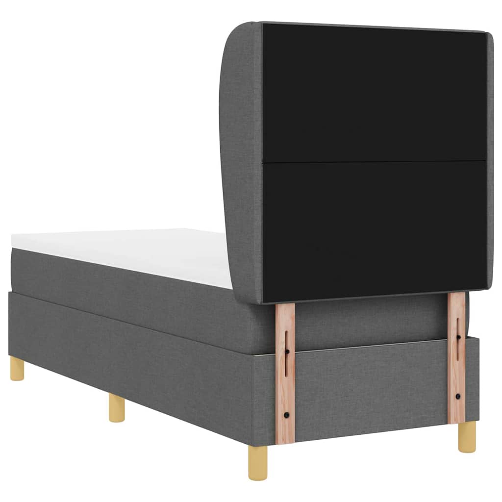 Box spring seng med hovedgærde Mørkegrå 200 x 80 cm Stof