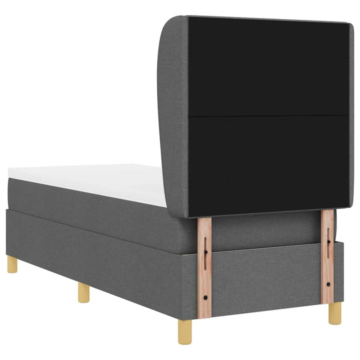 Box spring seng med hovedgærde Mørkegrå 200 x 80 cm Stof