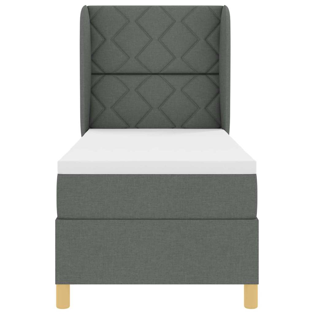 Box spring seng med hovedgærde Mørkegrå 200 x 80 cm Stof