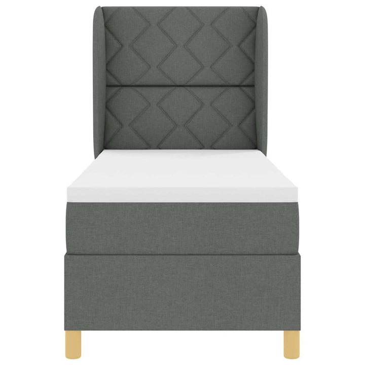 Box spring seng med hovedgærde Mørkegrå 200 x 80 cm Stof